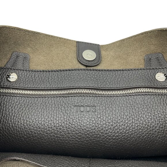 Tod's Brown / Cobalt Blue Floral Motif Tote - Picture 8 of 10